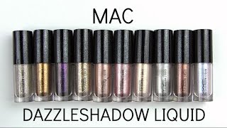 MAC DAZZLESHADOW LIQUID Live Swatches amp Review [upl. by Waldos]