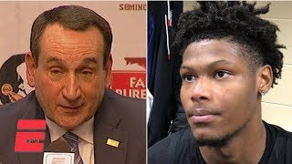 Cam Reddish Coach K RJ Barrett on Duke’s gamewinner  College Basketball [upl. by Rape]