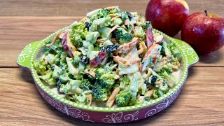 Creamy broccoli salad with apples🥦🍎best broccoli salad recipe [upl. by Annadiane]