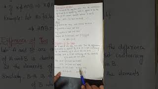 maths SET THEORY Difference of two sets [upl. by Atikihc]