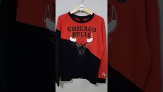 ❌SOLD VIA INSTAGRAM❌ Crewnwck NBA Chicago Bulls No 66 BlackRed Size M fit L 71cm x 57cm [upl. by Llerruj]