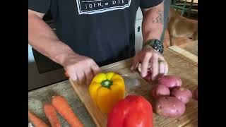 Cooking with Coach  Chopped Veggie and Sausage Roast [upl. by Auqenaj]