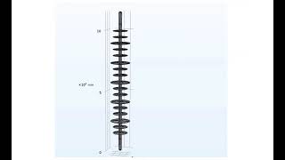 Electric field potential and electric field distribution of COMSOL 110kV composite insulator [upl. by Ainirtac]