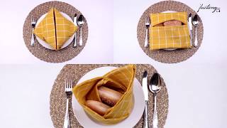 3 Ways to Fold A Napkin Into A Bread Basket [upl. by Aneram]