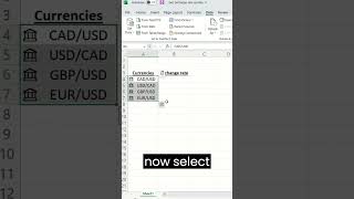 How to insert current Exchange Rates in Excel within seconds [upl. by Asillem935]