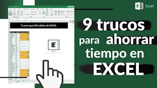 9 INCREÍBLES TRUCOS AVANZADOS en EXCEL😱😲 que facilitaran tu trabajo y tiempo [upl. by Dorolice238]