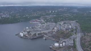 Kristiansand Båten Sørlandet bystranda Domkirken Universitetet i Agder  Flying Over Norway [upl. by Farica]