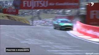 V8 Supercars Bathurst 2013 Prac Mostert Crashes Hard [upl. by Mansoor]