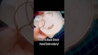 How to backstitch embroidery  smallbusiness fashion cat [upl. by Hobart]