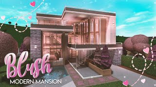 BLOXBURG Blush Modern Mansion  she speaks  House Build [upl. by Nnaylime]