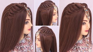 Easy Waterfall braid l Easy Open Garba Hairstyles l Front variation l Wedding Hairstyles Kashees [upl. by Akram]