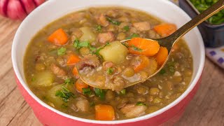 SOPA DE LENTILHA COM BACON E LEGUMES  Cookn Enjoy 970 [upl. by Norda]