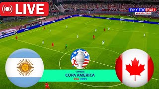 🔴LIVE  ARGENTINA vs CANADA SEMI FINAL 2024  COPA AMERICA Full Match  eFootball PES PC EN VIVO [upl. by Amehsat398]