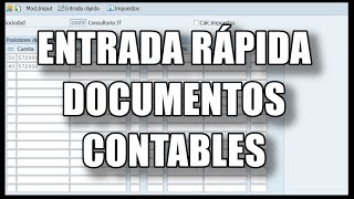 ENTRADA RÁPIDA de DOCUMENTOS contables en SAP [upl. by Allegna]