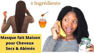 MASQUE FAIT MAISON POUR CHEVEUX SECS ET ABIMÉS  BANANE  MIELLE  HUILE de COCO [upl. by Ollehcram64]