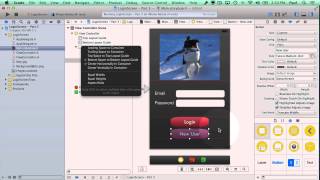 Xcode 5 Login ViewController Screen with Auto Layout and Layout Constraints  Part 35 [upl. by Agretha]