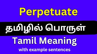 Perpetuate meaning in Tamil Perpetuate தமிழில் பொருள் [upl. by Adlig]