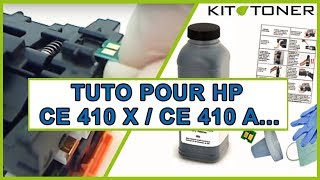 Instructions pour la recharge toner compatible série HP CE410X CE410A CE411A CE412A et CE413A [upl. by Ardiekal]