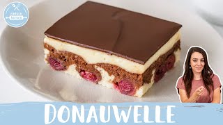 Donauwelle  KlassikerRezept  mit Pudding und Kirschen vom Blech ❤️  Einfach Backen [upl. by Idur]