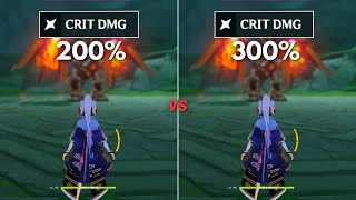 200 vs 300 Crit DMG How much DIFFERENCE   Genshin Impact [upl. by Otrebide]