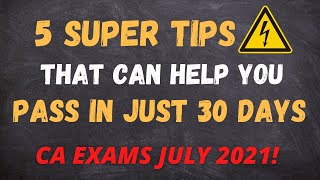 Super Tips to pass CA exams in JUST 30 DAYS in ENGLISH  Study the Smart Way [upl. by Ledua]