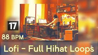 88 BPM Full Hihat Drum Loops 17 FREE Serpent Lofi Sample Packs  Royalty Free Stock Drum Samples [upl. by Ellekim324]