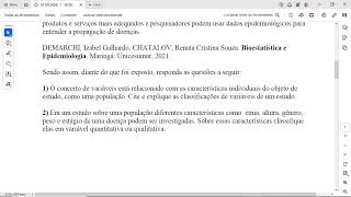 1 O conceito de variáveis está relacionado com as características individuais do objeto de estudo [upl. by Dworman]