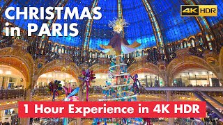 Paris France 🇫🇷 Christmas Walk Tour 4K HDR [upl. by Luhem]