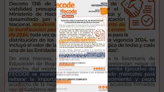 RETROACTIVO de bonificación 2024 CONFIRMADO docentes magisterio profecamilomath2 fecode [upl. by Ellen516]