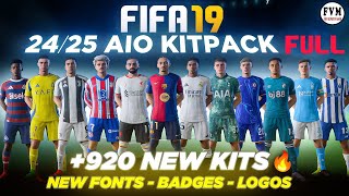 FIFA 19  FULL KITPACK AIO SS 2425  NEW BADGE  NEW FONT  NEW YOUNG PLAYERS  SQUAD UPDATE [upl. by Mali]