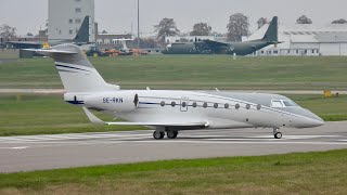 Anticyclonic gloom  Biltema Nordic Services Gulfstream G280 SERKN at Cambridge Airport [upl. by Naitsirt]