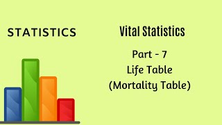 Vital Statistics  Demography  Part 7  Life Table  Mortality Table  Statistics [upl. by Aldo]