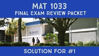 MAT 1033 Final Exam Review Packet Solution for 1 [upl. by Yddeg]