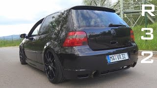 VW GOLF 4 R32 STRAIGHT PIPE  ACCELERATION SOUND ONBOARD AUTOBAHN 0200 KMH [upl. by Niveek]