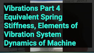 Vibrations Part 4 Equivalent Spring Stiffness Elements of Vibration System DOM [upl. by Poole]