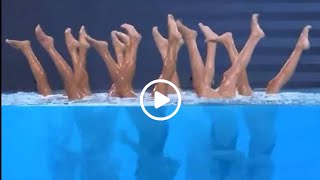 Olympic fans left stunned as Team USA appear to MOONWALK underwater in artistic swimming [upl. by Onairda]