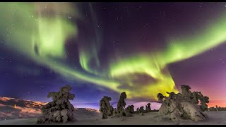 Auroras boreales Laponia Finlandia Aurora polar luces del norte  aurora polaris Rovaniemi Turismo [upl. by Odragde282]