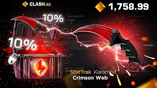 They Pulled The 1 Crimson Karambit Massive Win amp Crazy Luck on CLASH [upl. by Decrem]