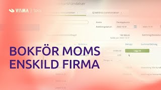 Bokför betalningåterbetalning av moms för enskild firma i Visma eEkonomi [upl. by Ereynihc17]