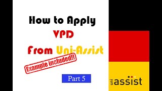 Applying VPD from Uniassist  Applying Masters Part 5  Tutorial [upl. by Rockey53]