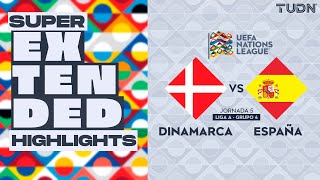 SUPER EXTENDED HIGHLIGHTS  Dinamarca vs España  UEFA Nations League 2024  TUDN [upl. by Ydnew683]