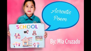 Acrostic Poem for Kids SCHOOL  Grade 1  Language Arts [upl. by Rosemarie180]