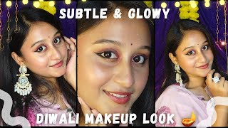 DIWALI MAKEUP LOOK 💜 Diwali Lookbook Series 1🪔 Gorgeous full Makeup Tutorial 🪷🫰🏻  diwali [upl. by Louisette923]