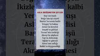 ✨ Burçlarda Asla Değişmeyen Şeyler 🔥🌿🌬️💧 [upl. by Sioled]