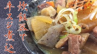 炊飯器でとろっとろ！？簡単牛スジ煮込みのレシピ（下処理～作り方を一連でご紹介） [upl. by Naicad]