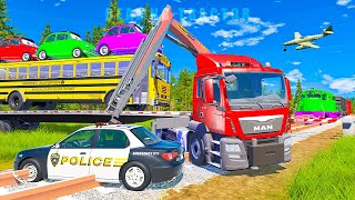 Big amp Small McQueen vs Chick Hicks vs Tow Mater vs King Dinoco vs Duch Hudson  BeamNGDrive [upl. by Meakem55]