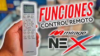 Funciones Control Minisplit Mirage NEX [upl. by Ennyletak]