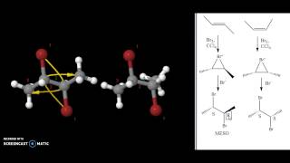 stereochemistry of bromination of alkene [upl. by Etolas]