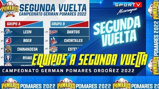 EQUIPOS A SEGUNDA VUELTA Pomares 2022 Nicaragua [upl. by Thorman404]