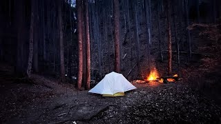 Camping at Twin Falls in Pisgah National Forest on a very cold night [upl. by Arakihc]